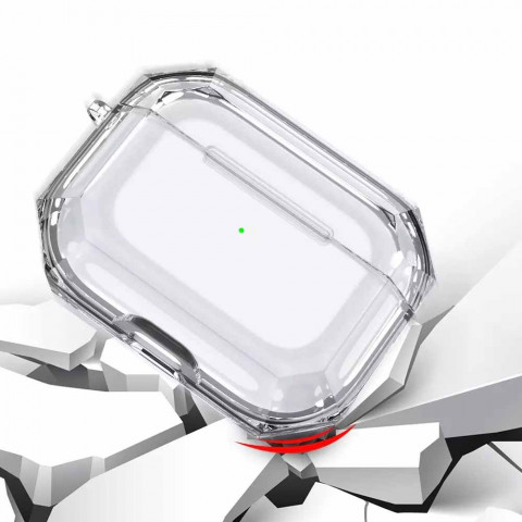 Чехол для AirPods Pro Shockproof Transparent Black